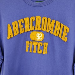 Abercrombie & Fitch Mens XXL Purple Yellow Felt Applique Graphic T-Shirt Cotton