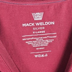 Mack Weldon Silver Tee Shirt Mens XL Pima Cotton Stretch Silver Long Sleeve