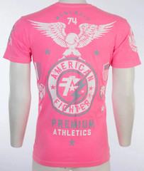 AMERICAN FIGHTER Men’s T-Shirt MADISON Athletic Biker GYM Pink MMA