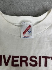 Vintage 80s University Sports Short Sleeve T Shirt Men’s Size Small White
