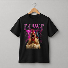 F-CAW-F Rooster Chicken Lightning T Shirt Funny Screaming Bird Meme Graphic Tee