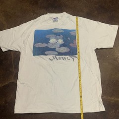 Vintage 90s Claude Monet Water Lillies Art Print T Shirt Large SStitch