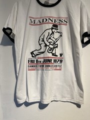 Madness Shirt Large White Ringer 2tone Tour Ska Rock Pop Band Concert Gig