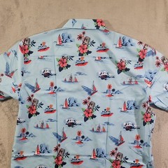 RSVLTS Shirt Mens Size 2XL Regatta Have A Bud Short Sleeve Button Down Blue