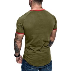 Men Short Sleeve Tops T-shirt Baggy Fit Sport Gym Muscle Tee Workout Training