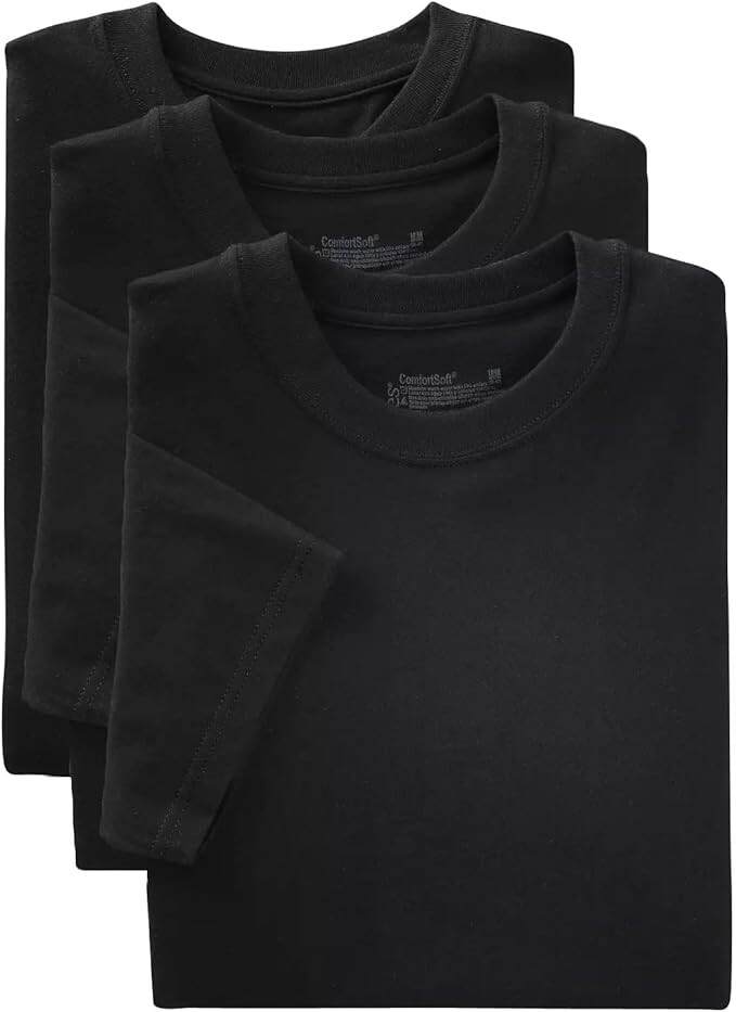 Hanes Ultimate FreshIQ Crewneck T-Shirt 3-Pack 100% Cotton 2XL-4XL Tag Free