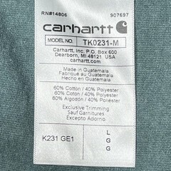 Carhartt Shirt Mens Large Green Long Sleeve Loose Fit Logo Workwear TK0231-M