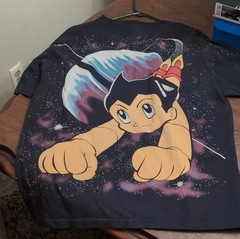 Tultex Astro Boy Graphic Black Cotton Men’s XL Crew Neck Short Sleeve T-Shirt