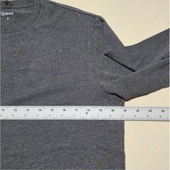 Quince Mens Long Sleeve Crew Neck T-Shirt Heather Gray Size Medium Pullover