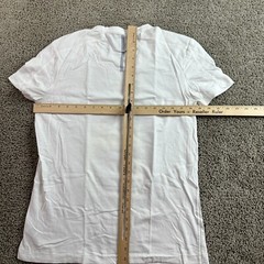 Calvin Klein Shirt Mens Small White Gray Square Block Short Sleeve Casual FLAW