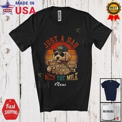 Custom Name Retro Dad Came Back Milk; Father’s Day Maltipoos Sunglasses T-Shirt
