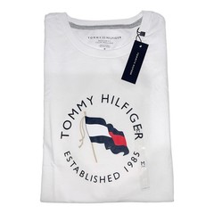TOMMY HILFIGER MSRP$39.50 MEN’S WHITE CREW NECK SHORT SLEEVE T-SHIRT SIZE L