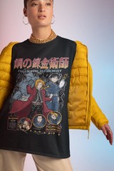 Fullmetal Alchemist T-Shirt Brotherhood Alphonse Elric Anime Gift Shirt Black