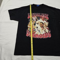 Size LARGE Friday Beers Legalize Steroids T-Shirt Black Graphic Tee Baseball EUC
