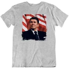 Ronald Reagan Patriotic, American Flag Republican Fan T Shirt Tee Gift New