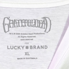 Lucky Brand GRATEFUL DEAD Mens Shirt XL White Lightning Skull Casual NWT