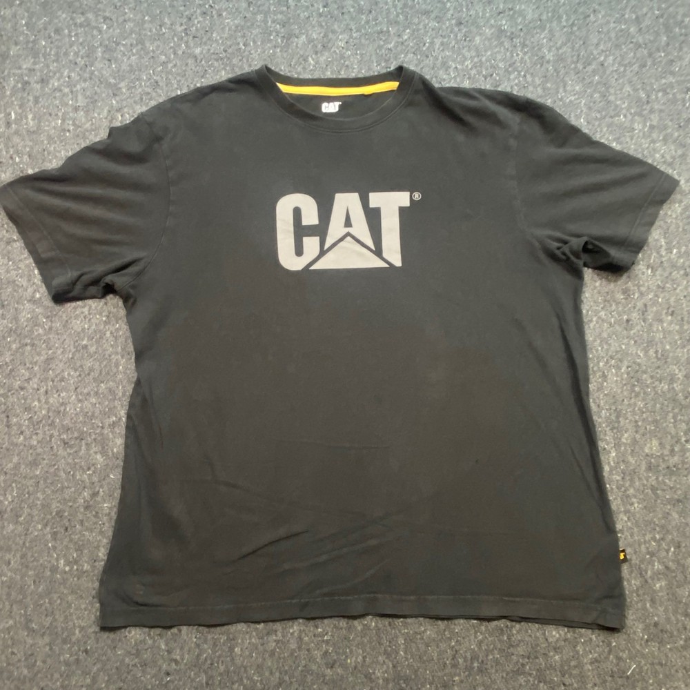 Caterpillar CAT Logo TShirt Sz XL Mens Black Gorpcore Workwear Graphic Tee
