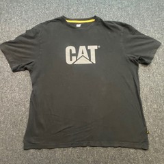 Caterpillar CAT Logo TShirt Sz XL Mens Black Gorpcore Workwear Graphic Tee