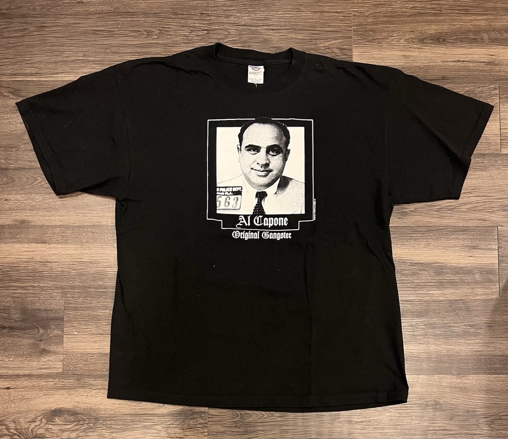 Vintage 2004 Fashion Victim Al Capone Original Gangster Size XL T-Shirt Y2k
