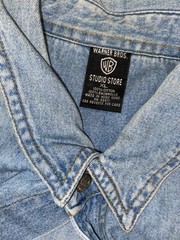 VTG 90s WB Store Looney Tunes Blue Jean Embroidered Shirt Bugs Bunny Sz XL