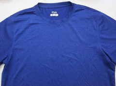 Large Fila Blue Men’s Poly Spandex Short Sleeve Man’s Crew Tee T-Shirt Top 1-251