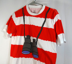 Where’s Waldo Cosplay Costume Striped Tee T-Shirt Red White Adult Small