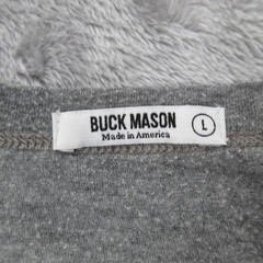 Buck Mason Slub Shirt Mens Large Gray Tri-Blend Crewneck Soft Tee Curved Hem