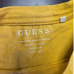 Guess Los Angeles Mens Medium Yellow Long Sleeve Graphic Triangle Logo T-Shirt