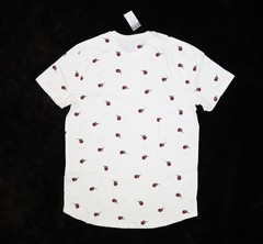 Rue21 Shirt Mens Large White Jersey Scoop Hem Graphic Rose Print 100% Cotton