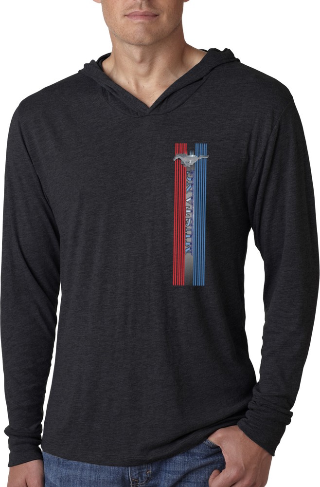 Buy Cool Shirts Ford Mustang T-shirt Pony Logo Tri Bar Lightweight Hoodie