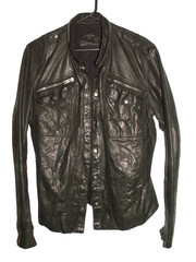 Men’s All Saints POSTNOON LEATHER SHIRT jacket overshirt L (ref51) £129.99!!!!!