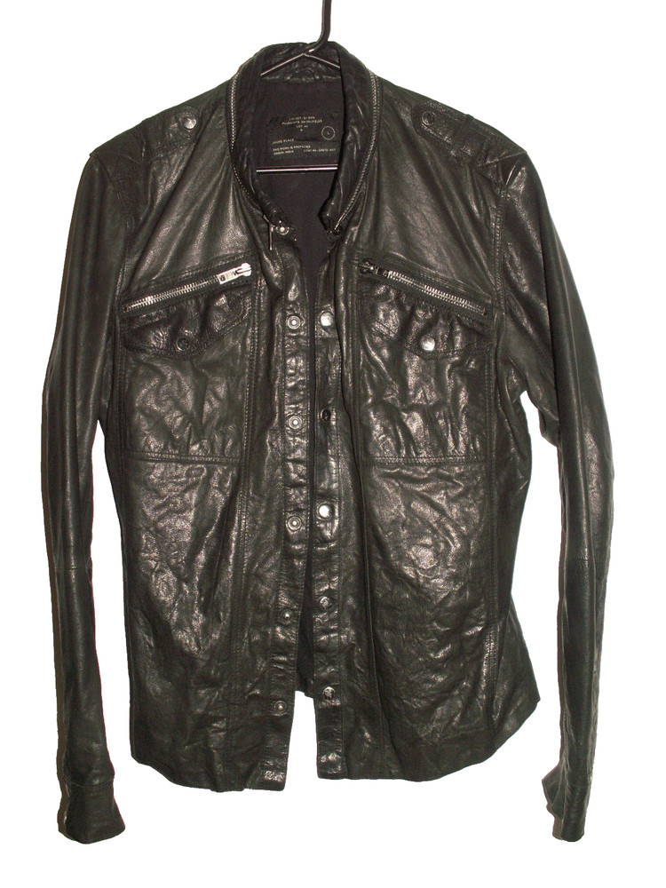 Men’s All Saints POSTNOON LEATHER SHIRT jacket overshirt L (ref51) £129.99!!!!!