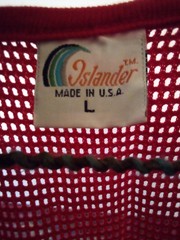 VTG RED MESH MUSCLE TANK TOP ISLANDER SIZE LARGE ar