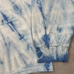 China Town Market Shirt Around The World Blue White Tie Dye Two Sided Sz Large