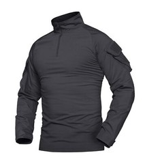 Mens Shirts Atheletic Training Outdoor 1/4 Zipper Long Sleeve Shirt with Pockets