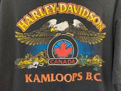 Vtg 1993 3D Emblem Easyriders Harley-Davidson T-Shirt Kamloops BC Size XL #241