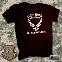 U.S. Air Force JROTC Short Sleeve T-Shirt with YOUR School Name and JROTC Design