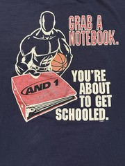 Vintage And 1 Basketball T Shirt About To Get Schooled Men’s XXL 2XL Navy Blue