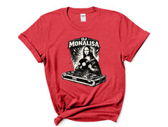 DJ Mona Lisa T-Shirt Funny Music Art Vinyl Record DJ Graphic Tee
