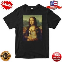 Mona Lisa with Doge Shiba Inu T-Shirt, S-5XL
