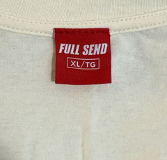 Full Send Men’s Size XL Spellout Script Logo Beige S/S Graphic T-Shirt Nelk Boys