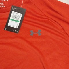 Under Armour Red L Men’s Short Sleeve Crew Neck UA Tech 2.0 Polyester Tee