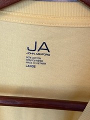 John Ashford Yellow S/S T-Shirt Men’s Size L Basic Pocket Tee