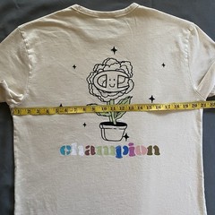 Champion Brand Flower Pot T Shirt Mens Size Medium Beige Short Sleeve