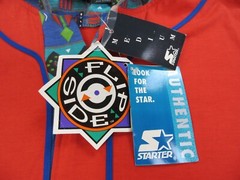 VINTAGE Starter Flip Side Shirt Mens Medium Orange Hoodie Patch Logo Deadstock