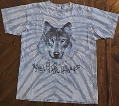 Vtg 2003 Liquid Blue Great Wolf Lodge T Shirt XL Wolf Pack Tie Dye Brian Fox