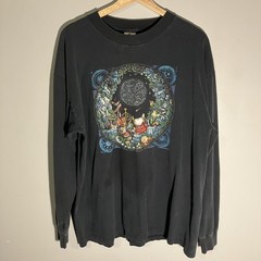 Black 1998 Bill Bell Applejack Vintage Art Astrology Horoscope Long Sleeve XL