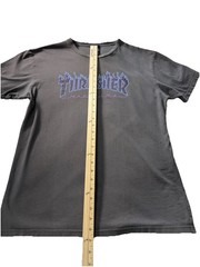 Thrasher Magazine Gray Flame Logo Graphic T Shirt Men’s Large Skate Tee