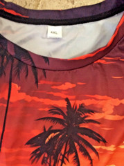 ADULT MEN’S 4X Miami Sunset Beach T-shirt TEE Lightweight rayon Vivid Graphics