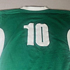 EIRE Ireland Mens Sz M Soccer Football Rugby Shirt Green White Shamrock #10 Logo